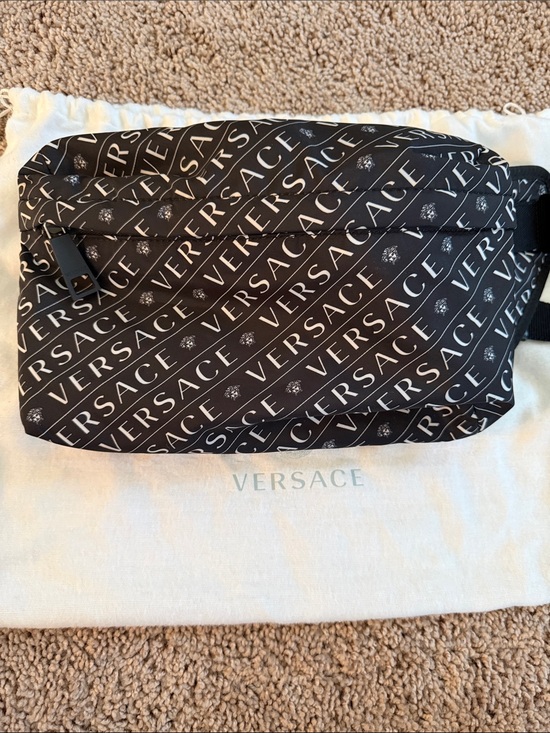 Versace Other - Versace Black Logo-Print belt bag